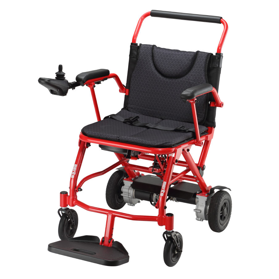 Fold and Go P113 Rear-Wheel Drive Light, Foldable Portable Electric Wheelchair
