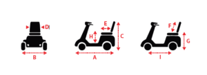 Merits Scooter Dimension Diagram